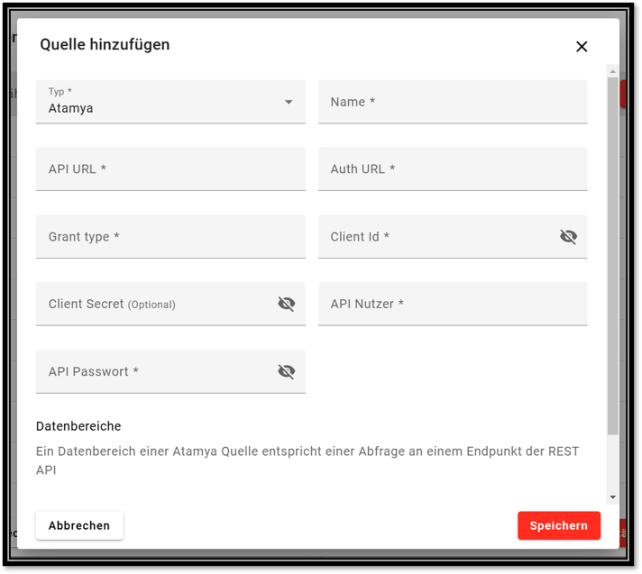 ATAMYA Quelle in CatalogExpress hinzufügen