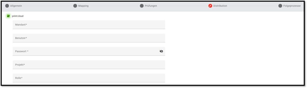 priint:cloud-Distribution in CatalogExpress auswählen