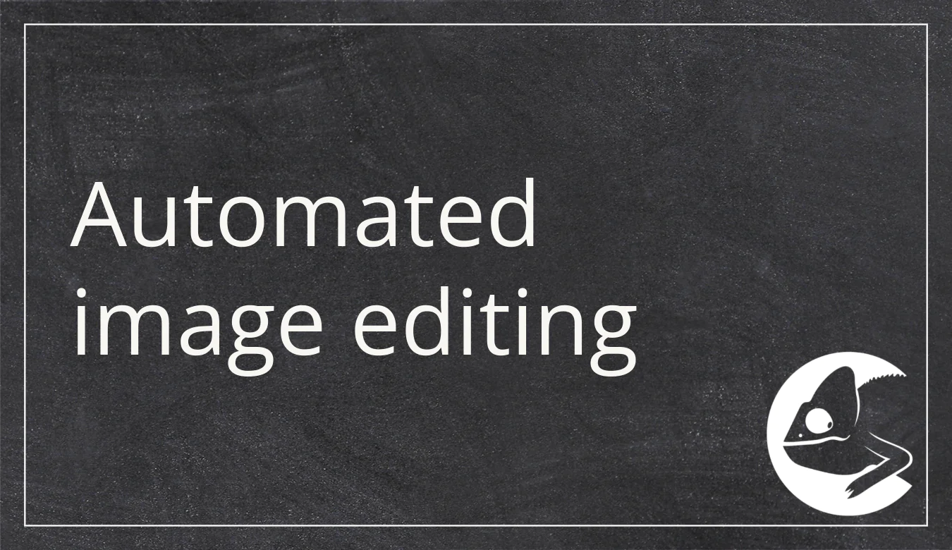 This image shows the text "automated image editing" (for the ImageMagick feature in CatalogExpress).